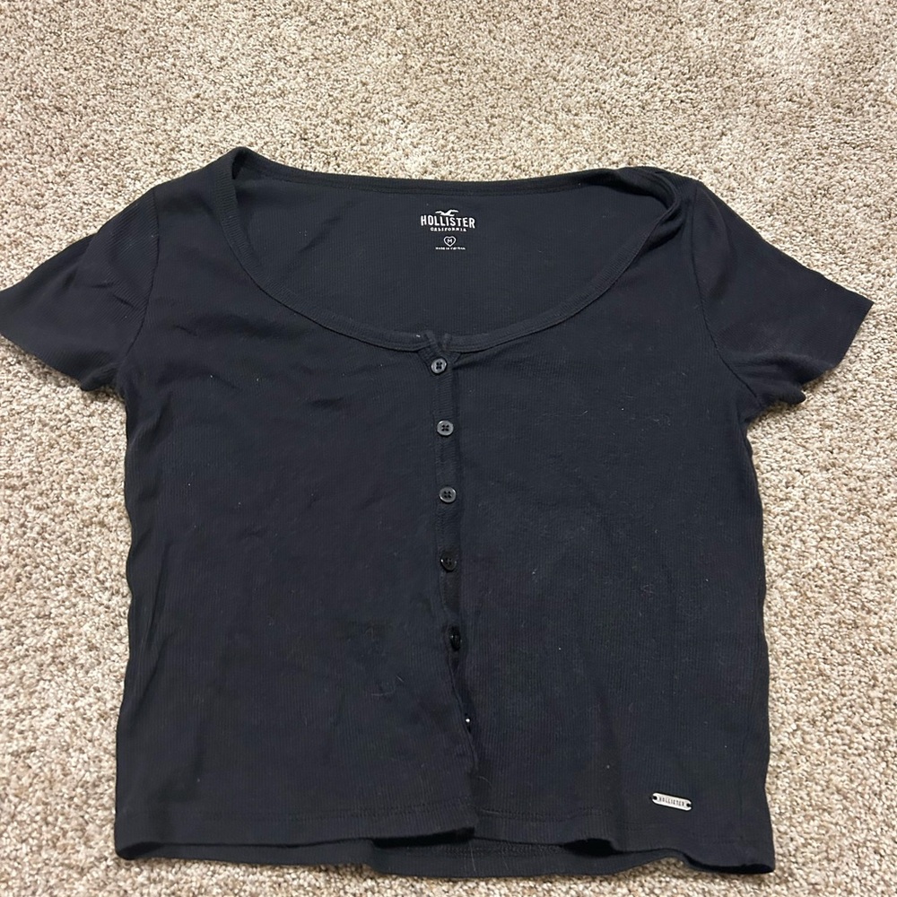 Hollister Women's Black button top